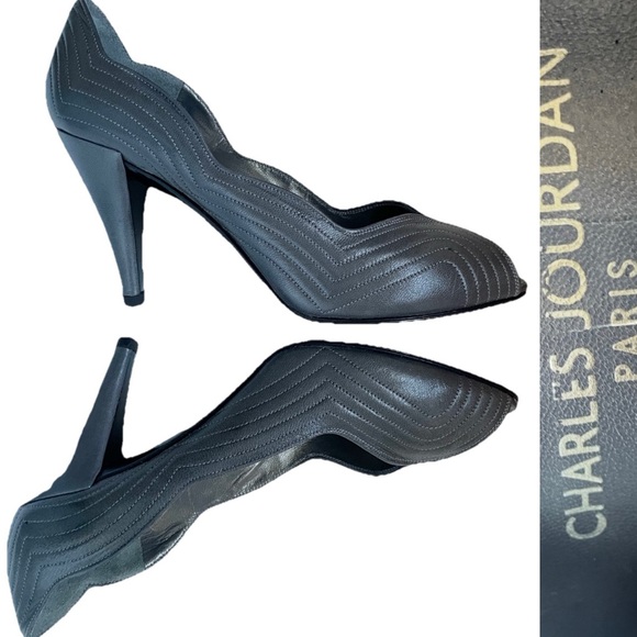 CHARLES JOURDAN Paris GREY PUMPS Made in France Size 6 - Picture 1 of 16